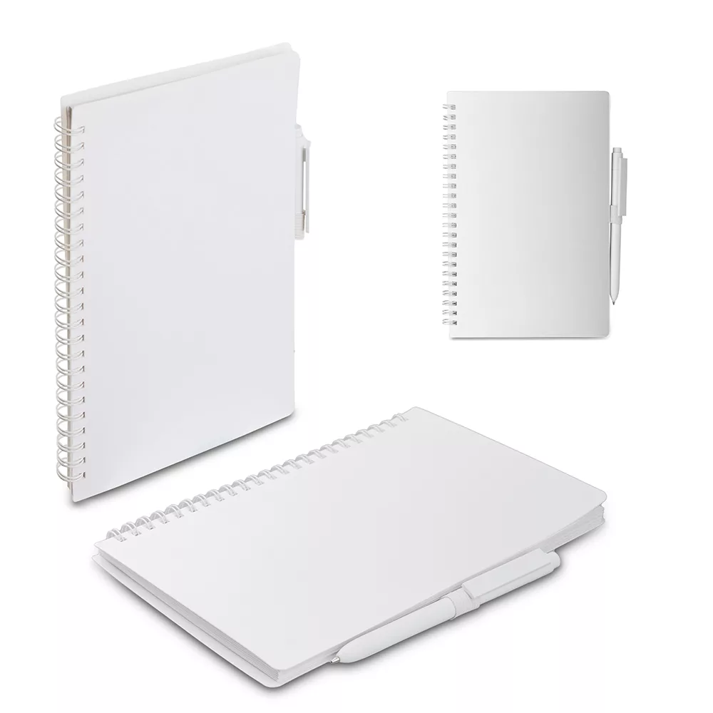 Caderno A5 com Capa em PP Antibacteriano e Caneta Retrátil
