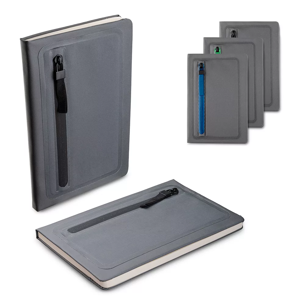 Caderno A5 com Capa em PU e Porta Objetos