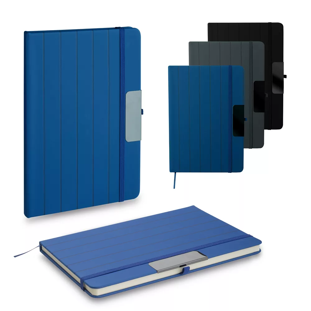 Caderno A5 em PU com Fecho Elástico e Porta-Caneta