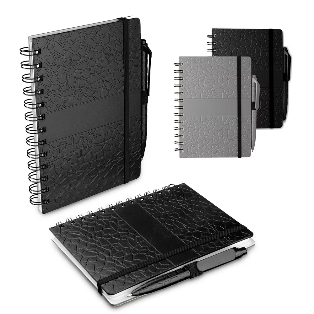 Caderno B6 em ABS Reciclável com Caneta Texturizada