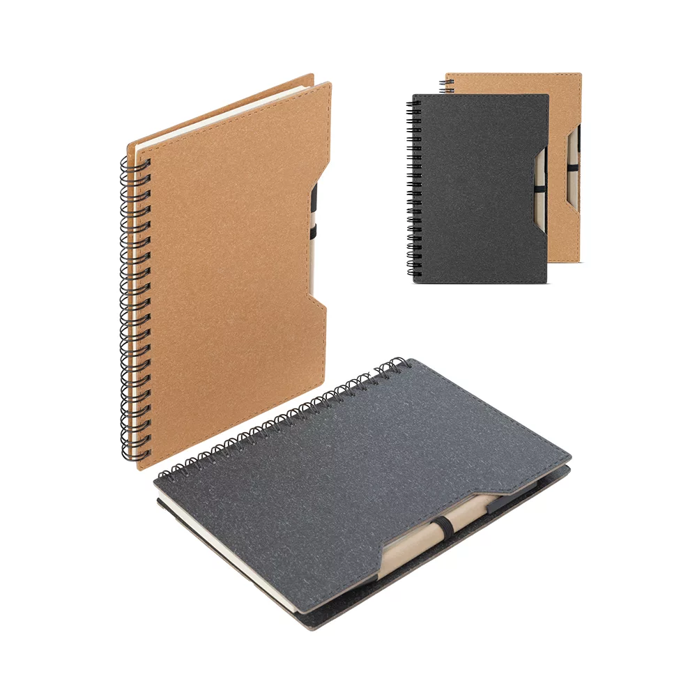 Caderno em Papelão Reciclado com Caneta Ecológica