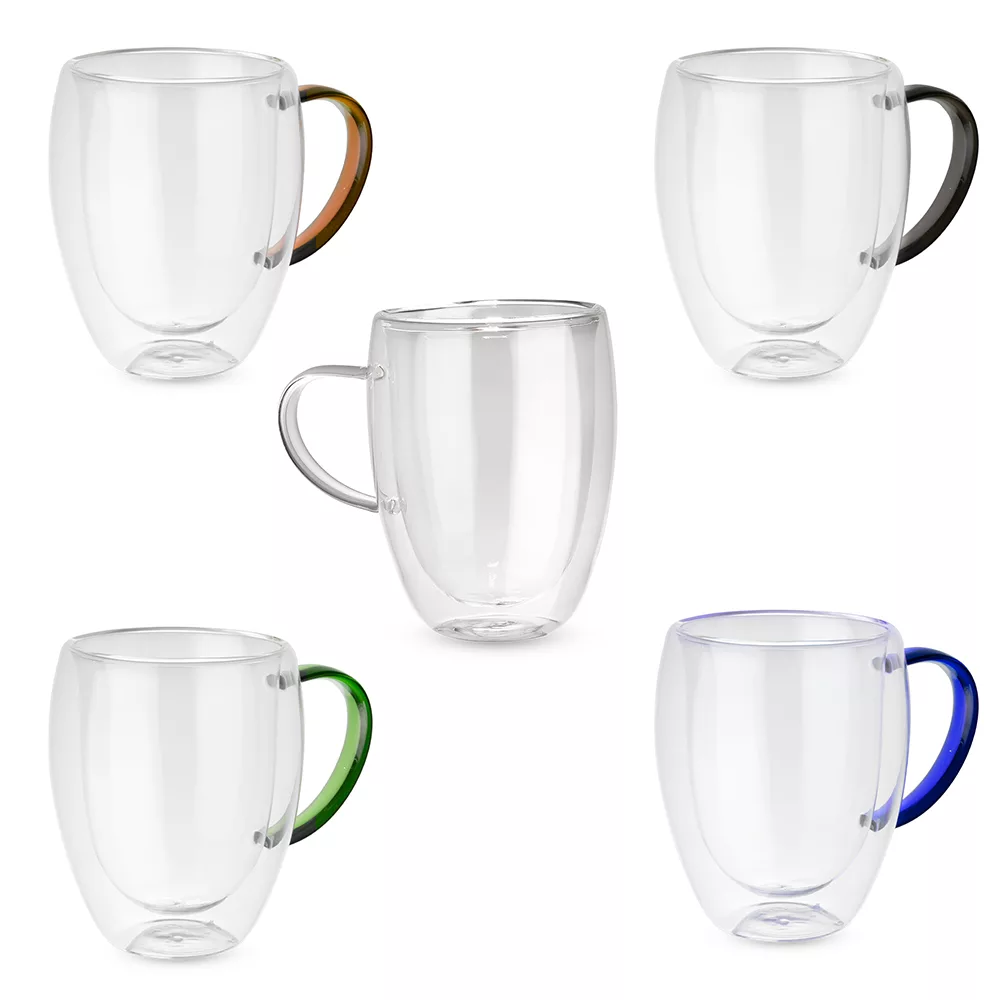 Caneca de Vidro Borossilicato com Parede Dupla 350ml