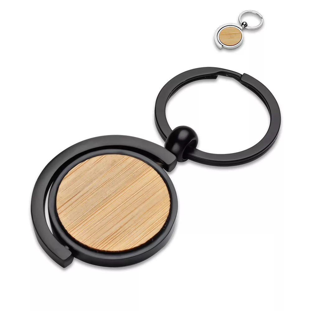 Chaveiro de Metal com Detalhe em Bambu