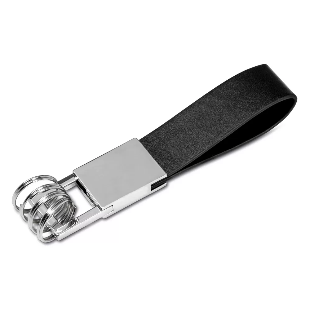 Chaveiro em Couro Sintético com Argolas de Metal