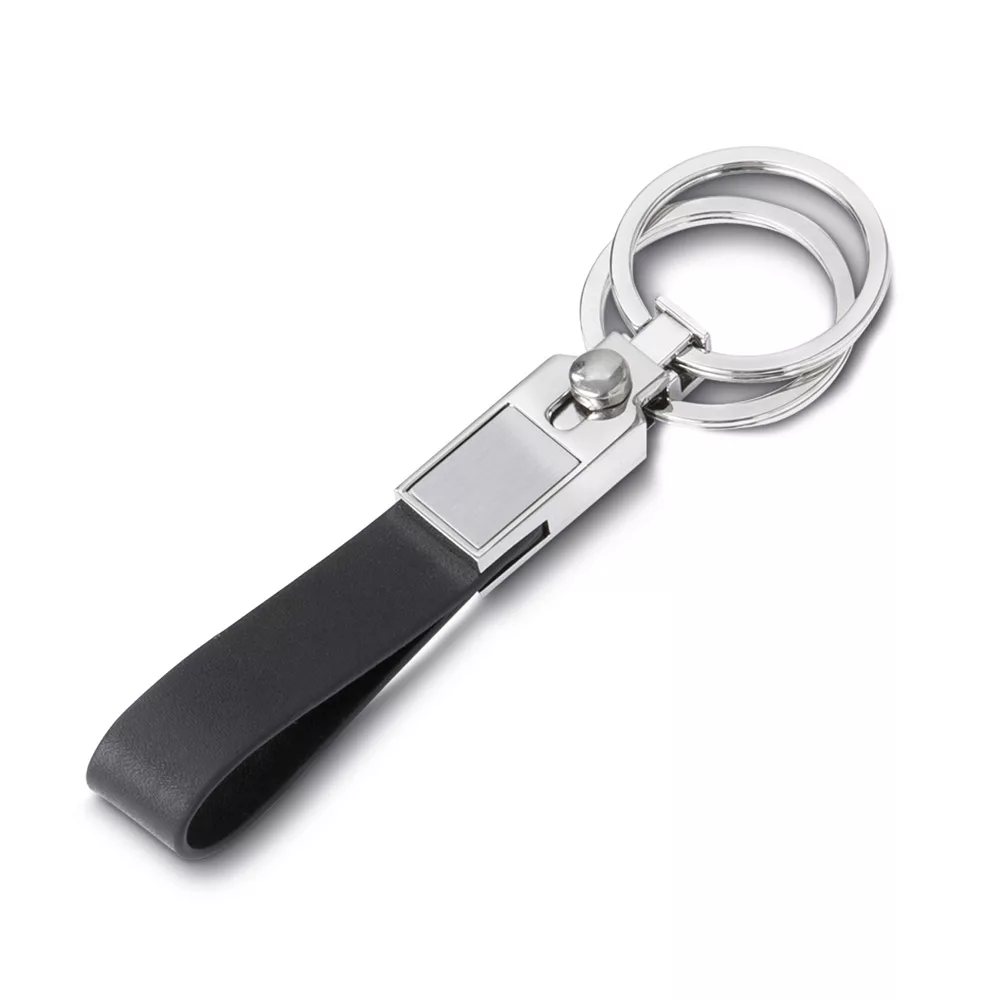 Chaveiro de Metal com Couro Sintético e Gravação