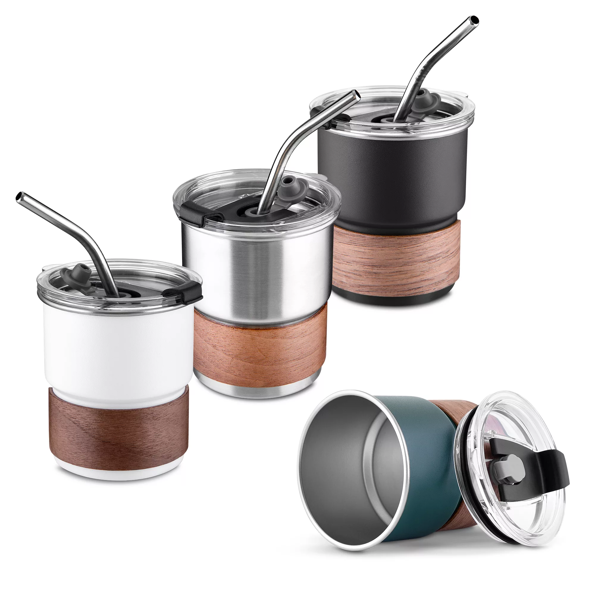Copo em Aço Inox 304 com Canudo e Tampa para Bebidas