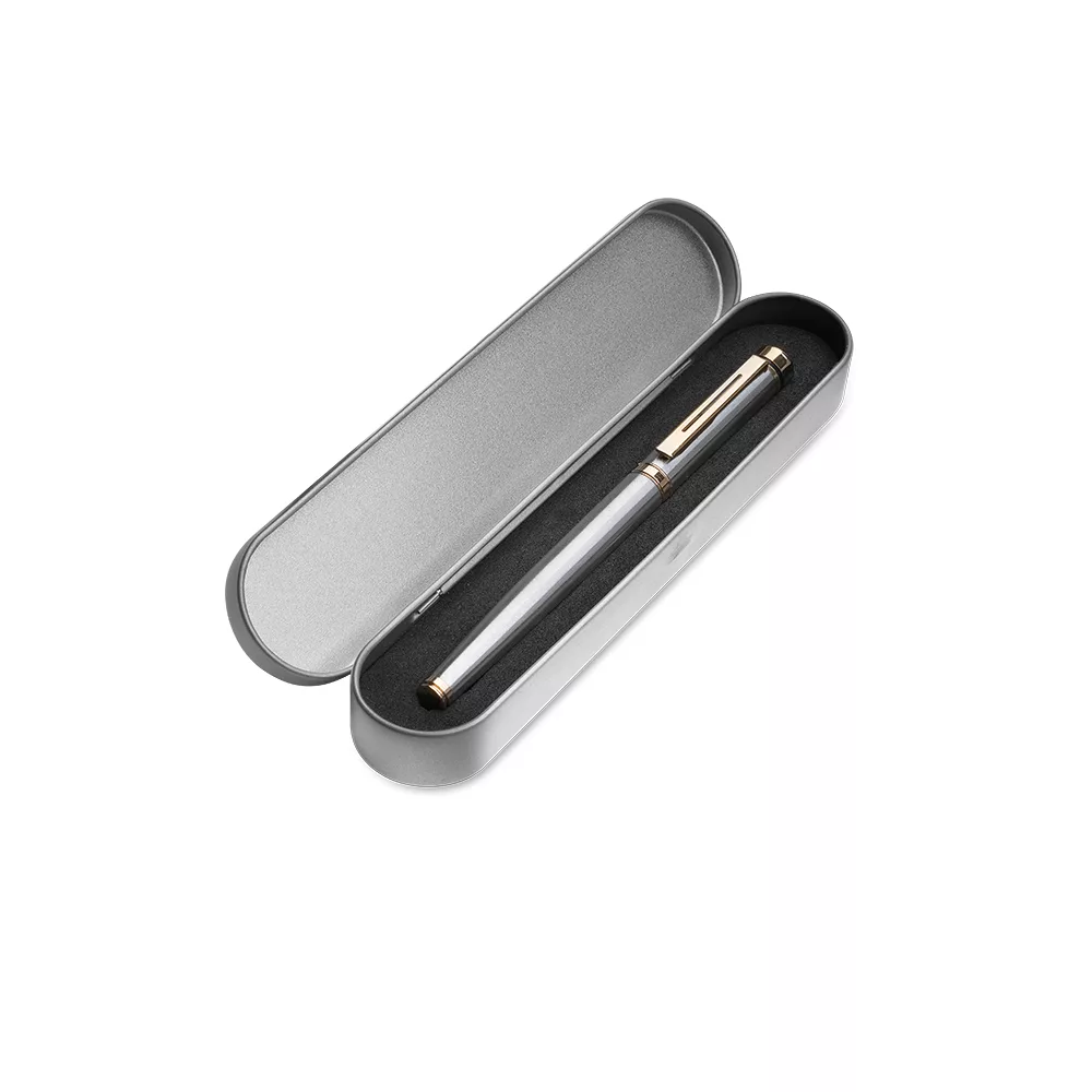Estojo de Metal para Caneta com Interior em EVA Preto