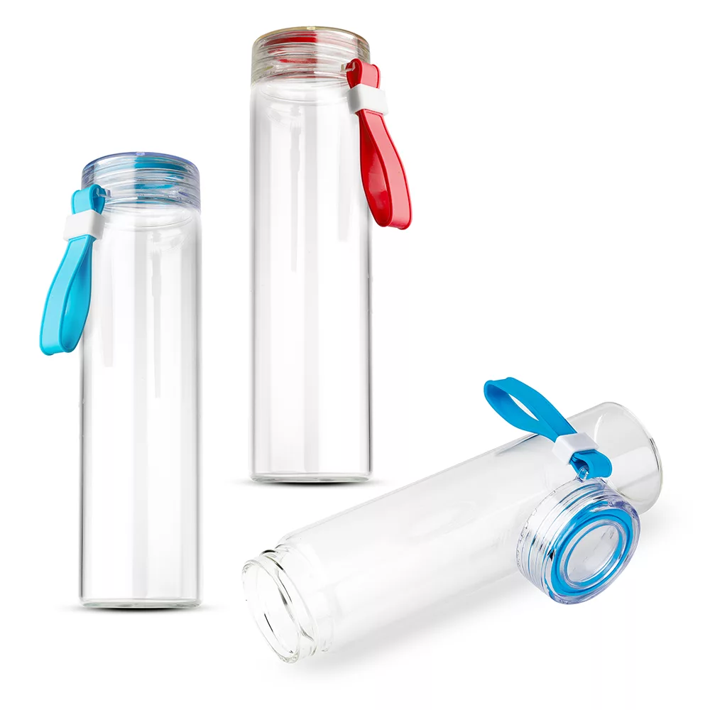 Garrafa de Vidro Borossilicato 400ml com Alça de Silicone