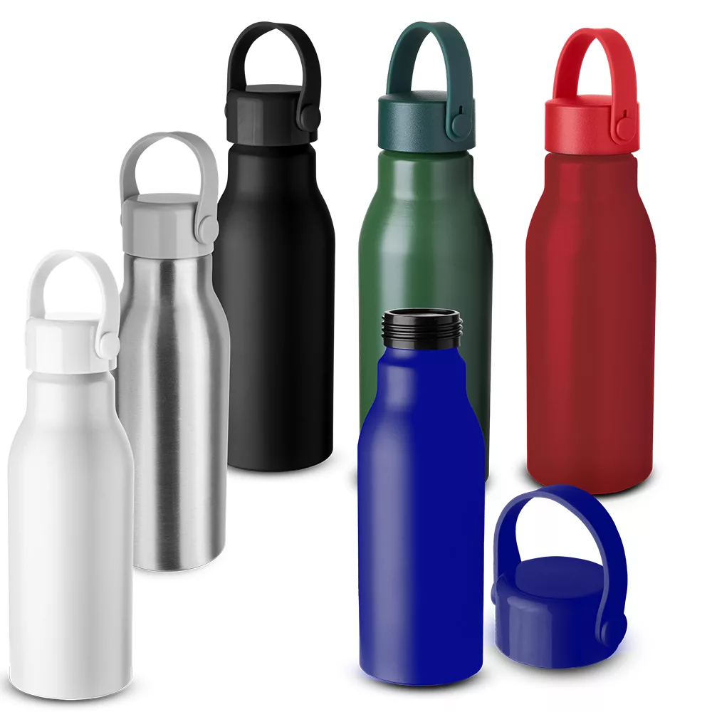 Garrafa em Alumínio Fosca 650ml com Tampa Rosqueável