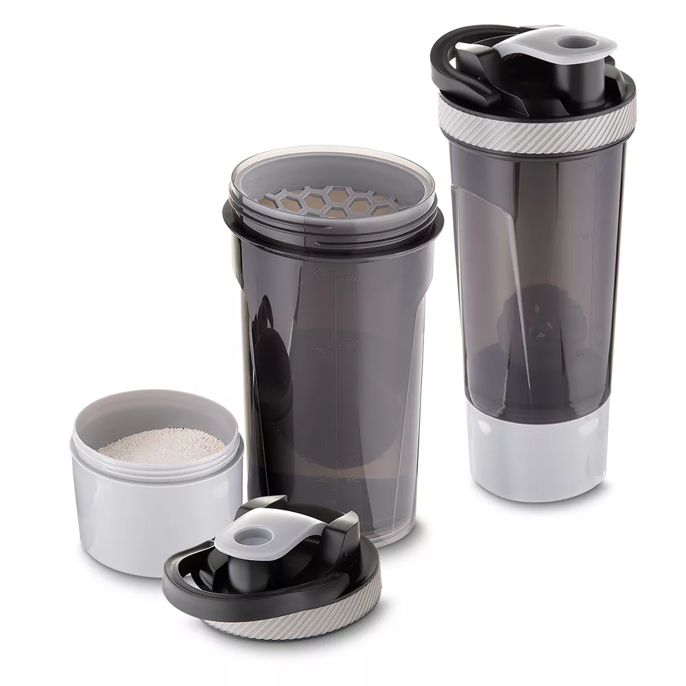 Garrafa Coqueteleira Plástica 720ml com Copo Integrado