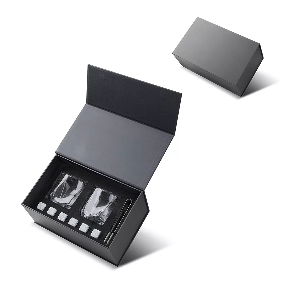 Kit Drink com Copos de Vidro e Pedras de Gelo