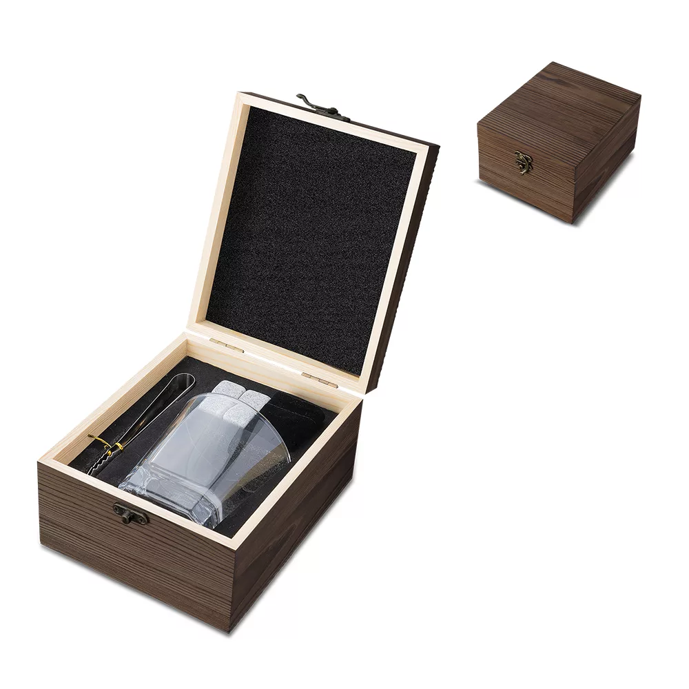 Kit Drink Elegante com Copo de Vidro e Pedras de Gelo