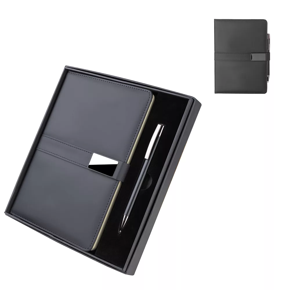 Kit Escritório com Caderno A5 e Caneta Metálica