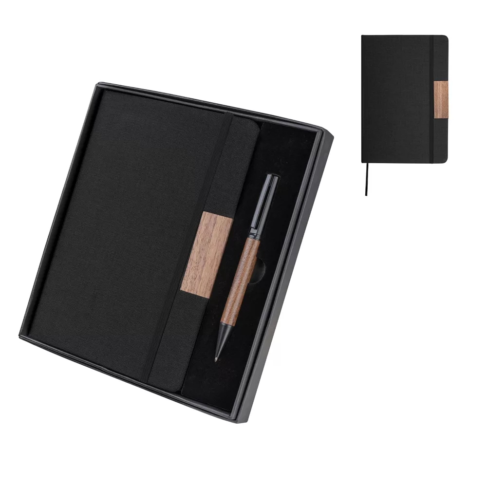 Kit Escritório com Caderno A5 Capa Dura e Caixa Presenteável