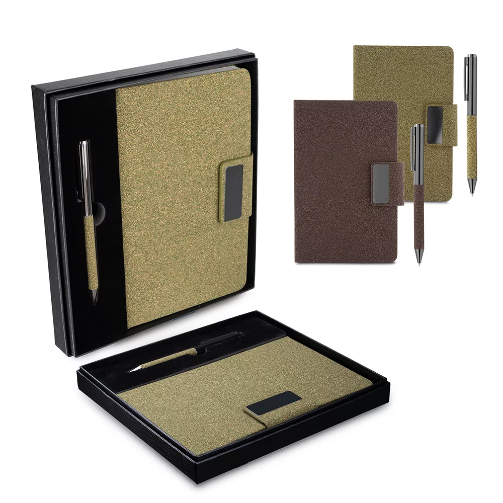 Kit Escritório A5 em PU com Caneta Metálica