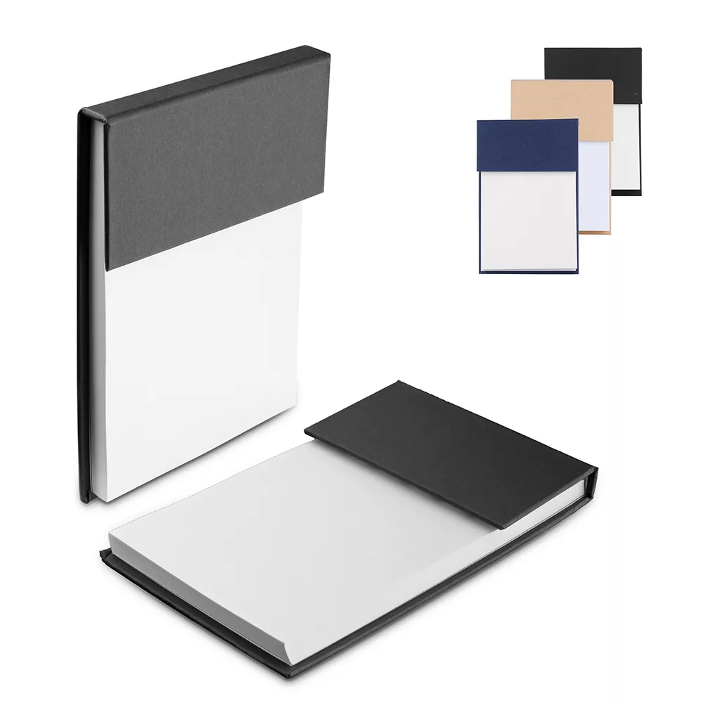 Mini Caderno com Capa Dura e Sticky Notes Coloridos