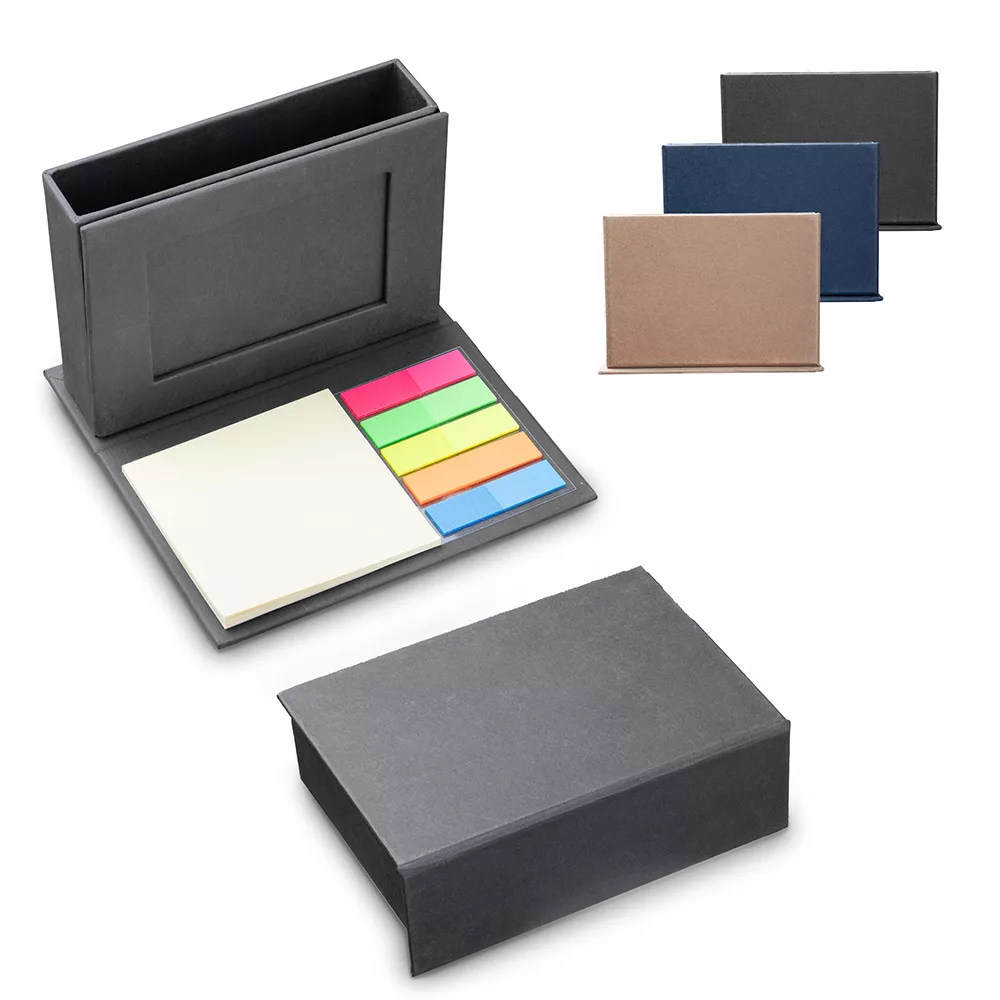 Mini Caderno em Papelão Reciclado com Sticky Notes