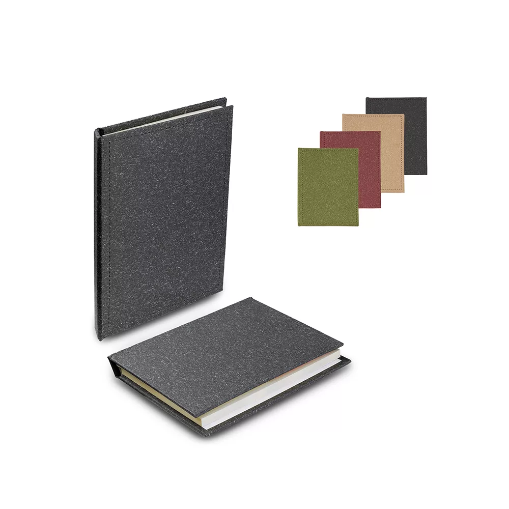 Mini Caderno Dourado com Sticky Notes e Capa Dura