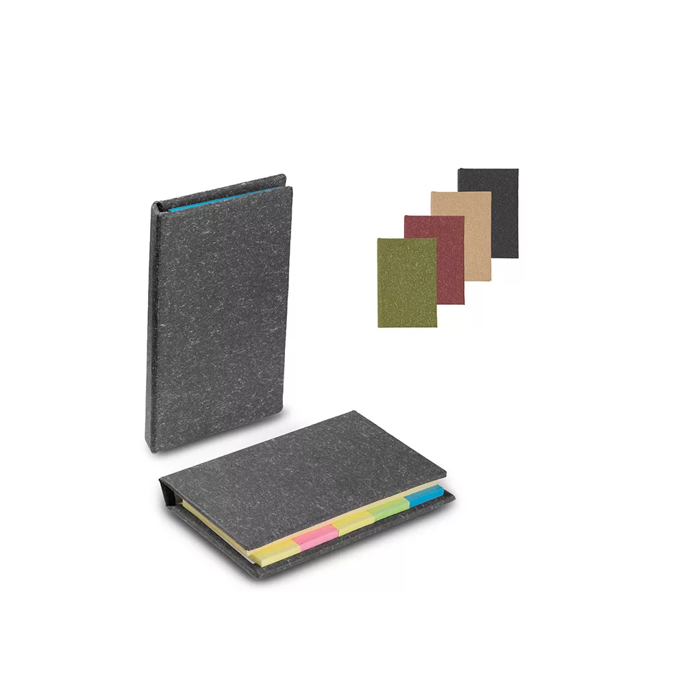 Mini Caderno Reciclado com Sticky Notes - 8x5cm