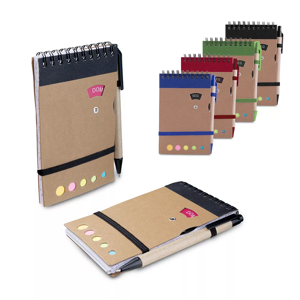 Mini Caderno A6 em Papel Kraft com Caneta Reciclada