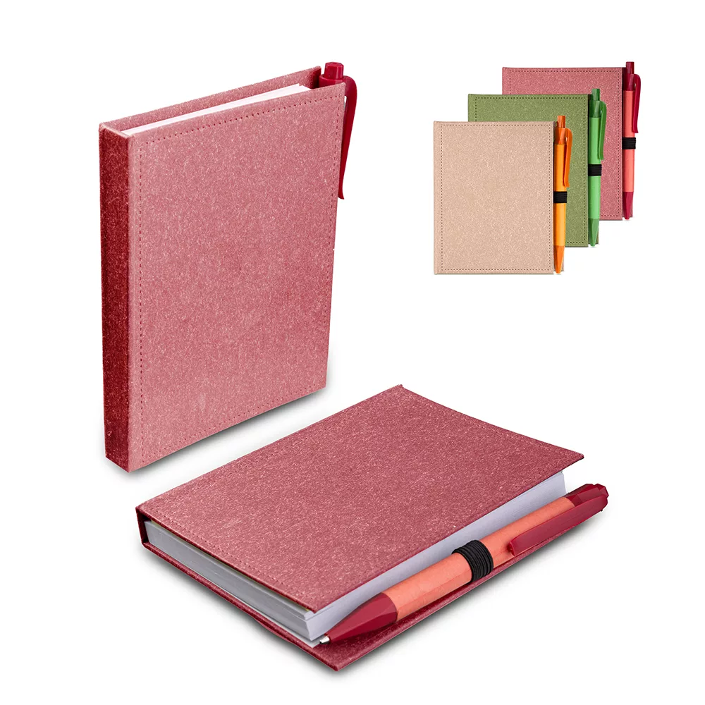 Mini Caderno A6 em Papelão Reciclado com Caneta