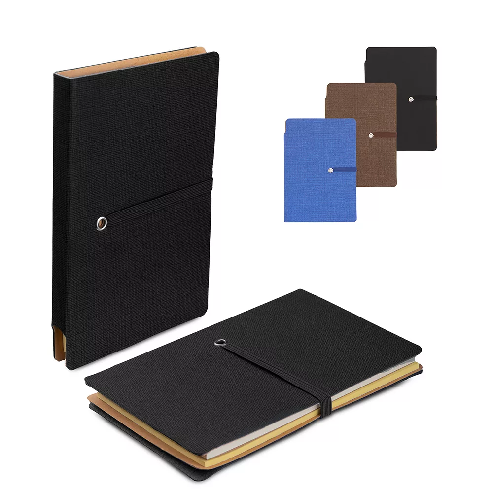 Mini Caderno A6 com Elástico e Sticky Notes