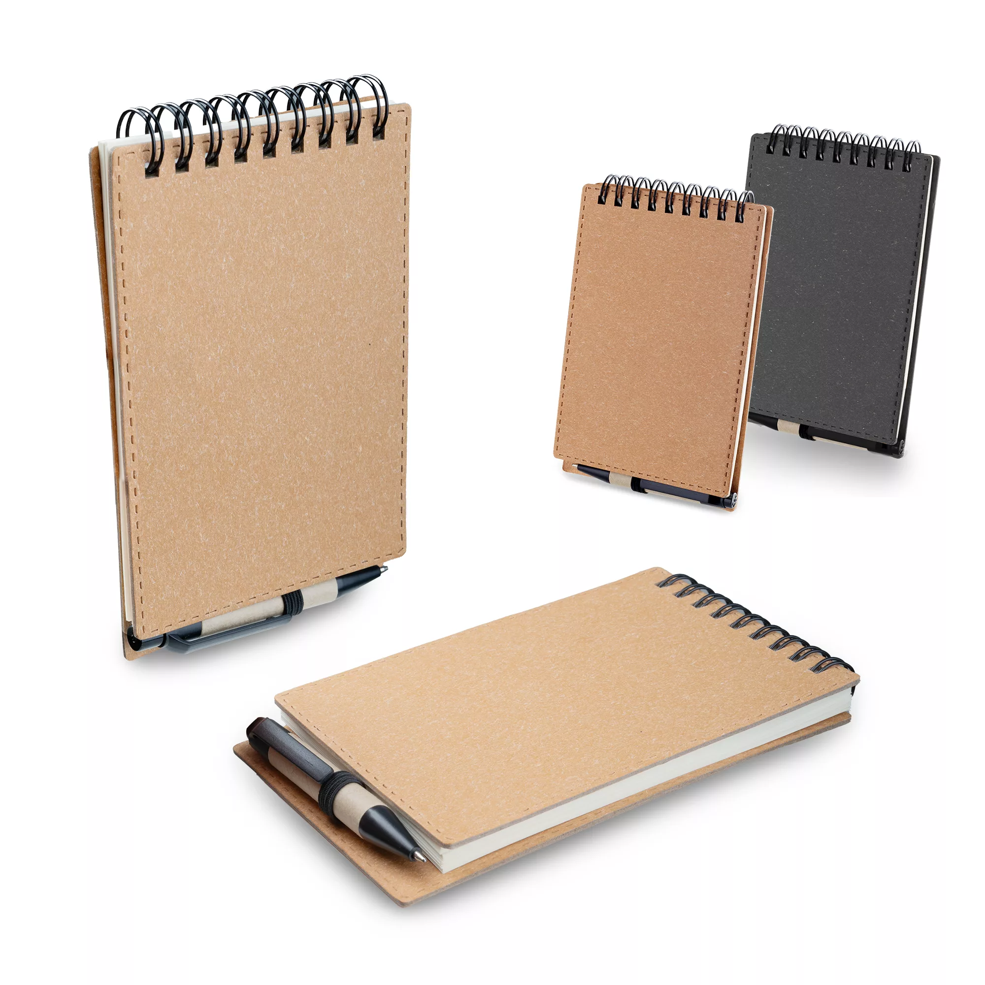 Mini Caderno A6 com Caneta de Papelão Reciclado