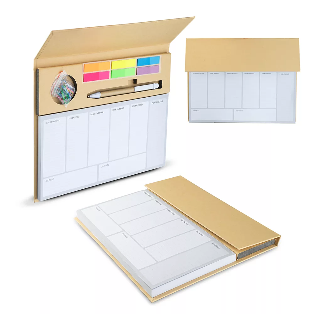 Mini Caderno de Planejamento Semanal em Papel Kraft