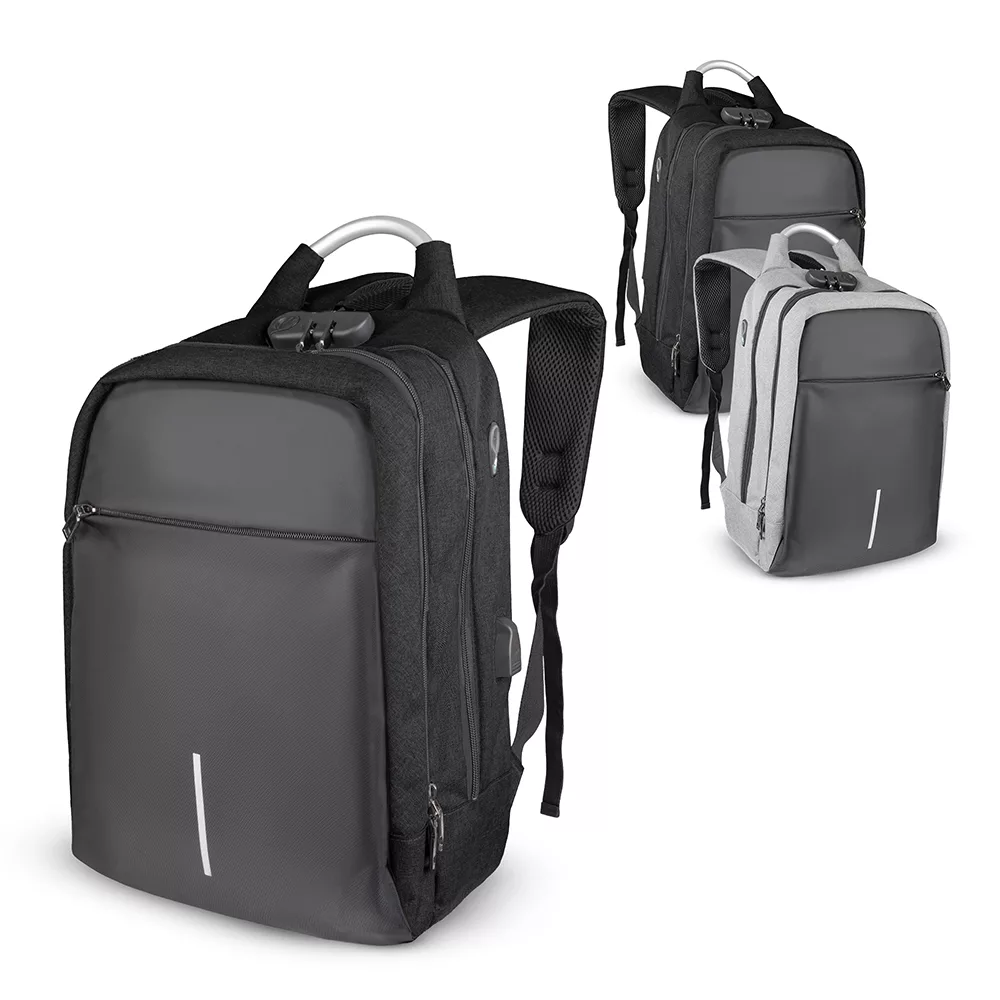 Mochila Antifurto para Notebook em Poliéster e PU