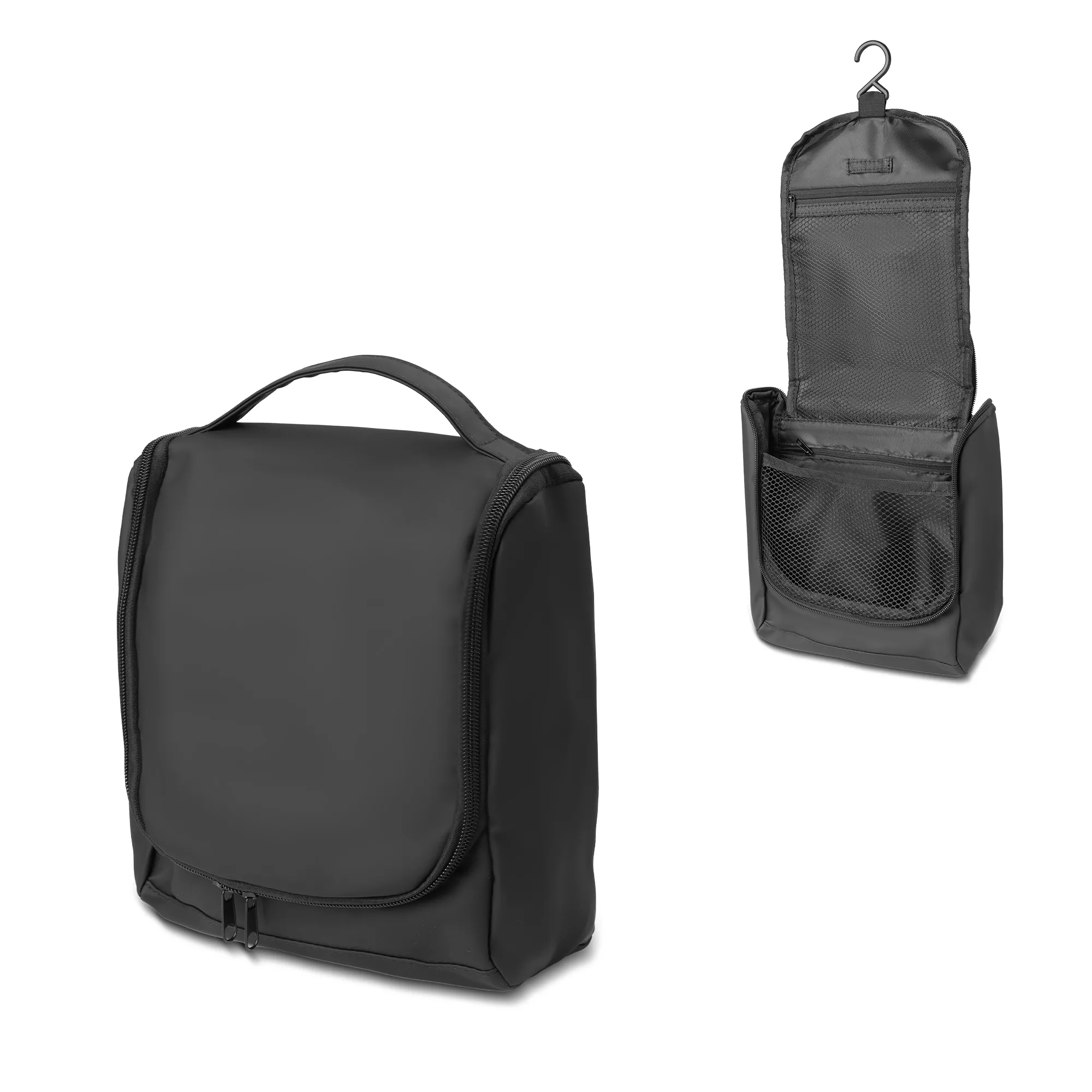 Necessaire em PU com Dois Compartimentos e Gancho