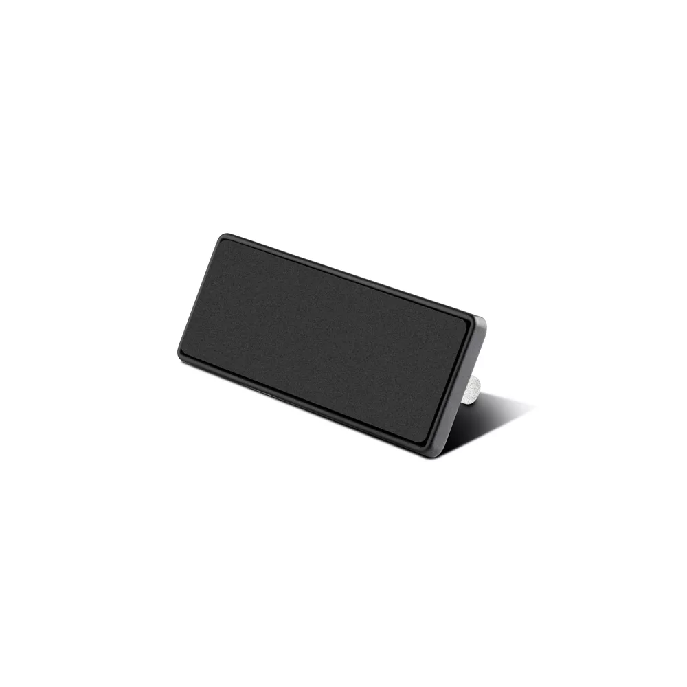 Placa Imantada de Metal Preta para Mochilas - 5x2cm