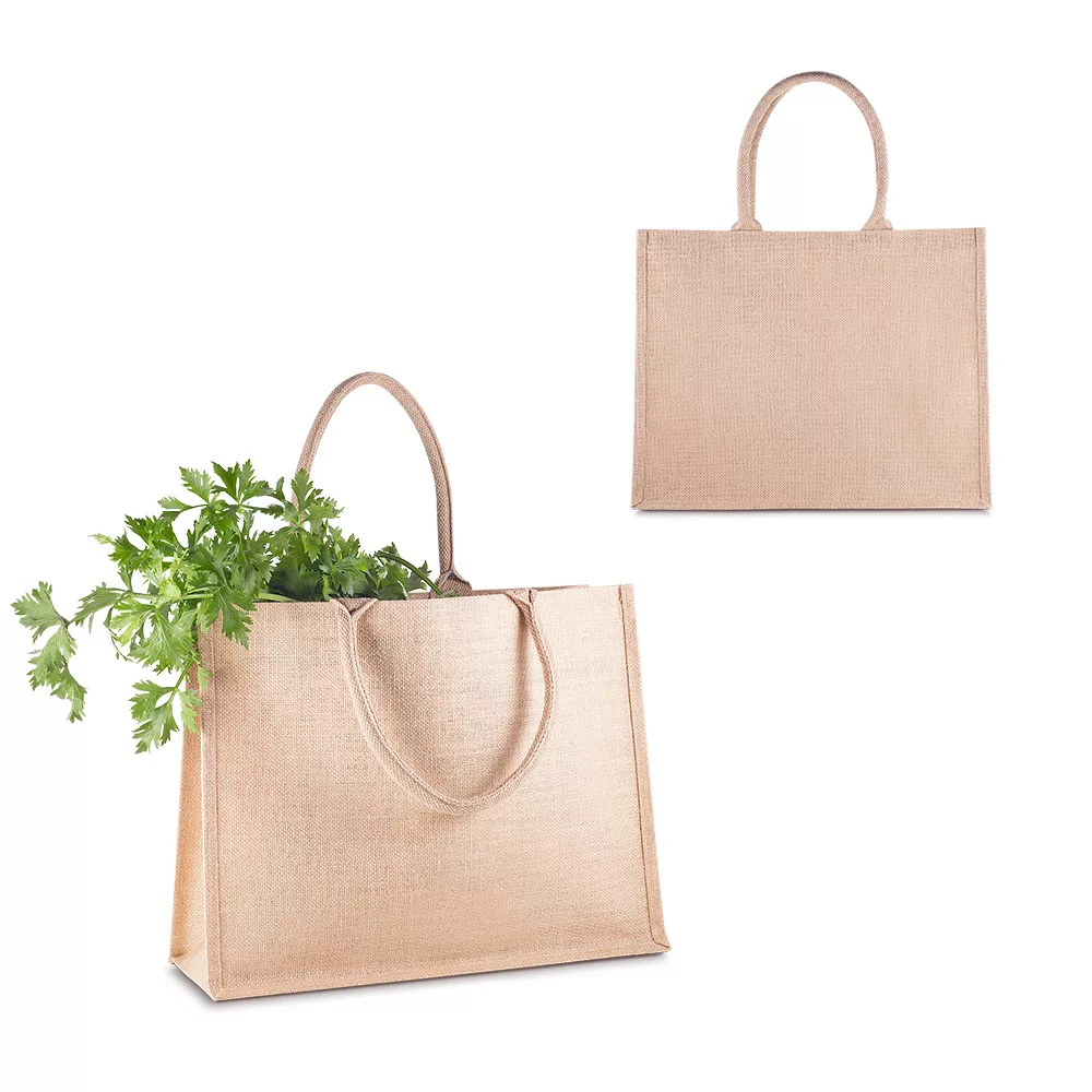 Sacola de Juta 360g/m² com Alças de Algodão Cru
