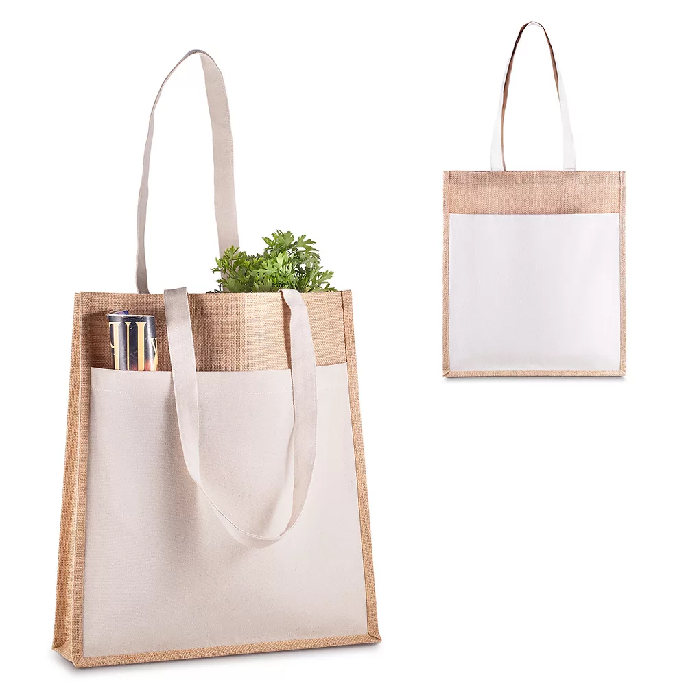Sacola de Juta 360g/m² com Bolso Frontal