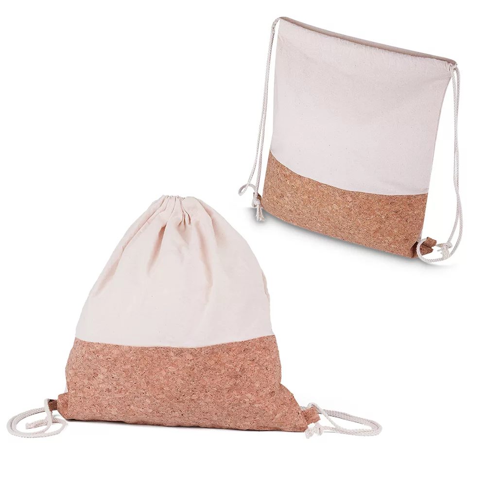Sacola/Mochila em Algodão e Cortiça 140g/m²