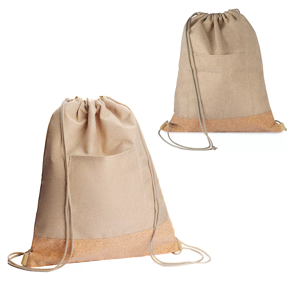 Sacola/Mochila em Poliéster 600D com Cortiça